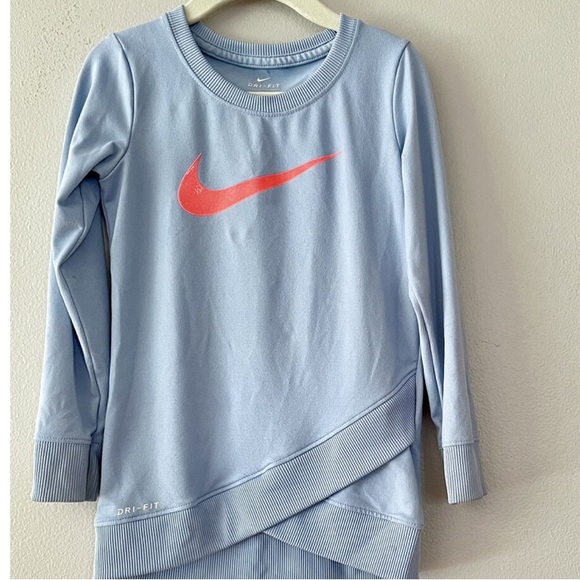 Nike Dri-fit long sweatshirt top with sparkle swoosh size large (6-7) - Picture 1 of 4